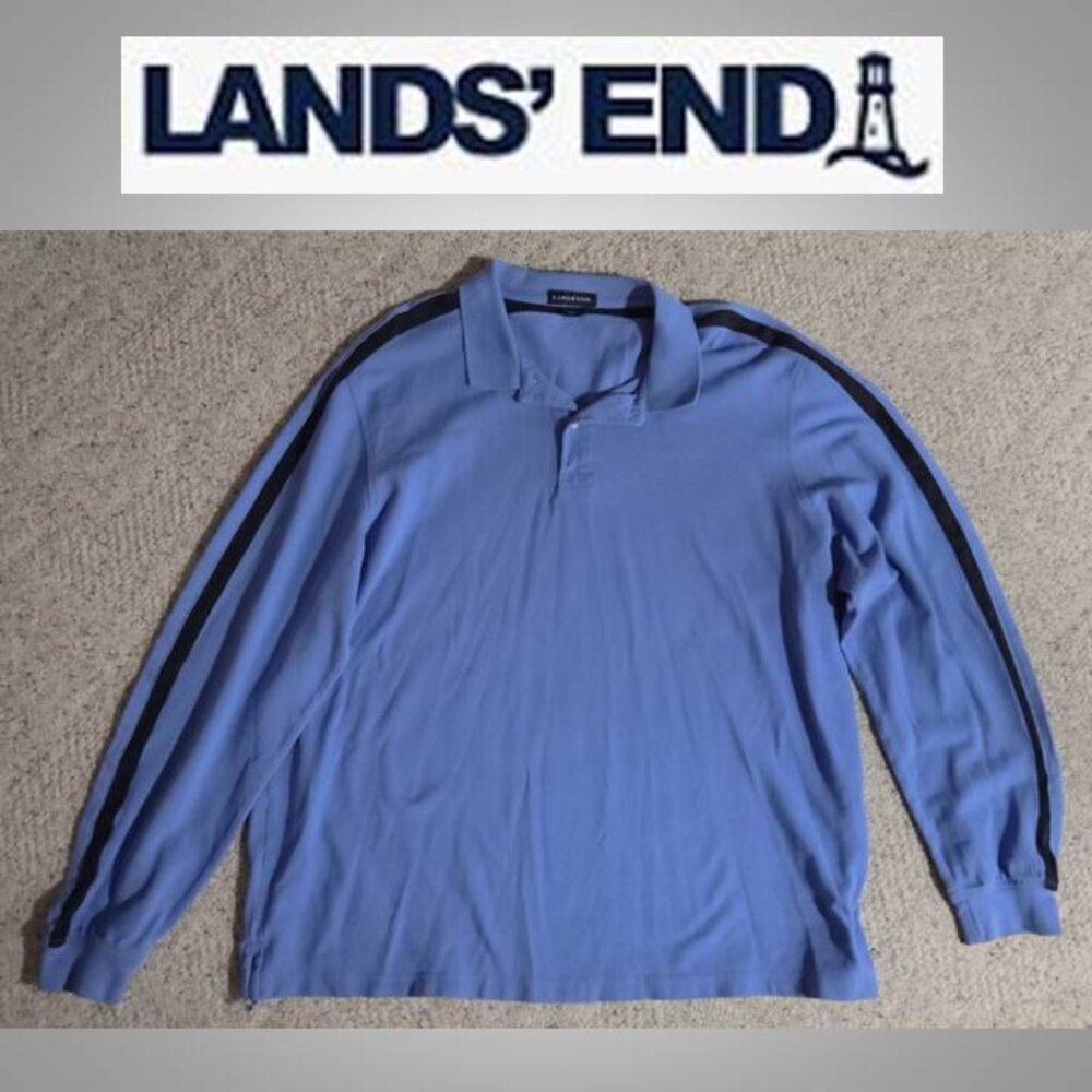 Lands End Men's blue shirt sweater size XL extra large